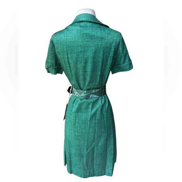 Deadstock 1950s/Early‎ 60s 100% Polyester Shirt Dress w/Matching Belt - Picture 7 of 10